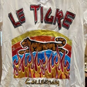 Le Tigre White T-Shirt with Red Accents
